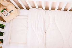 Extra flat baby pillow 40x30cm - organic cotton/wool