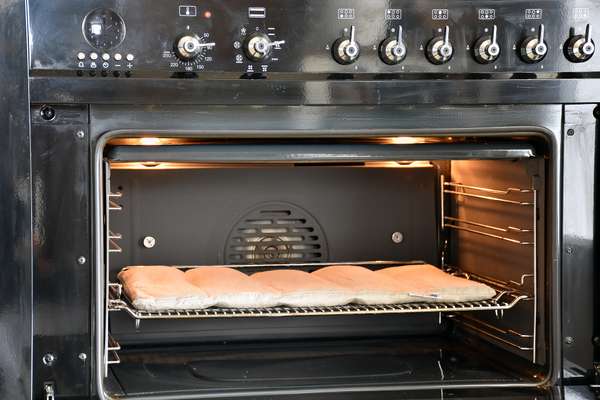 Heat packs heat up very well in the traditional electric oven (with the oven door closed here only opened for the photo).