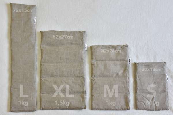 Organic flaxseed heat packs from the Revolana range.